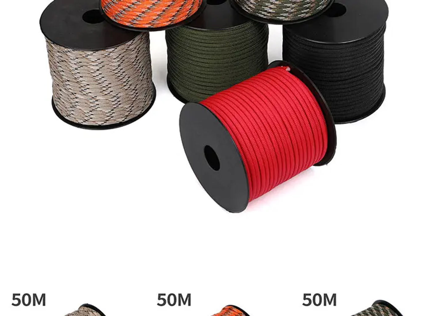 Description Picture 3 of item7 Strand 4mm Paracord 550 Military Tactical Parachute Cord Camping Survival Accessories Tent Lanyard DIY Bracelet Weaving Rope
