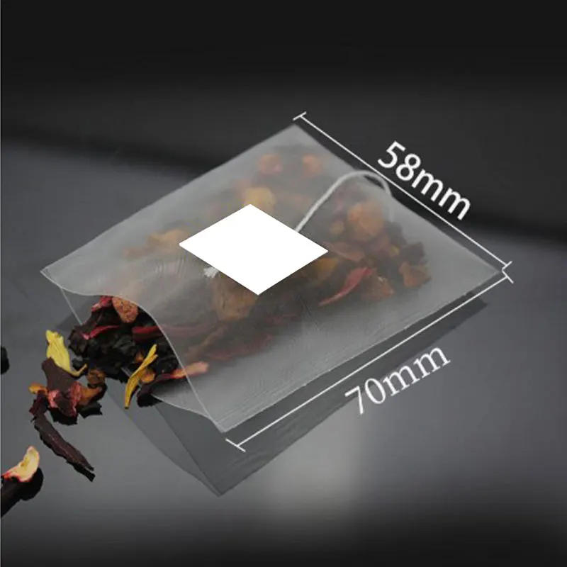 Description Picture 3 of item100pcs/lot Corn Fiber Pyramid Tea Bags Sealed Heat Biodegradable Infuser Tea Filter Bag