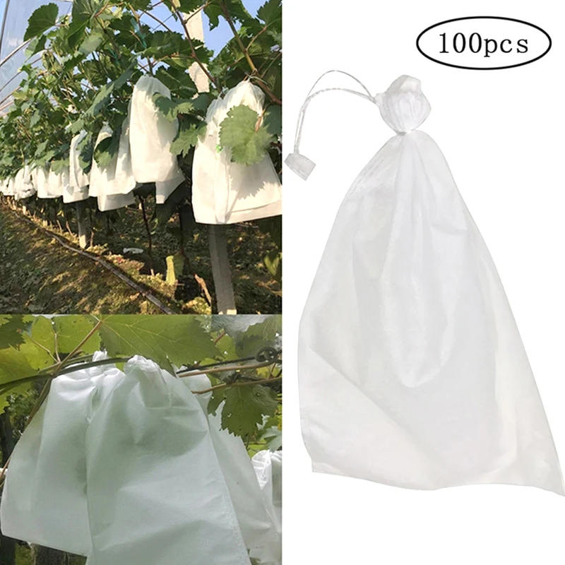 Description Picture 4 of item100pcs Garden Strawberry Grapes Fruit Protection Bags Cover Plant Nursery Bag Pest Control Anti-Bird Mesh Bag Gardening Protect
