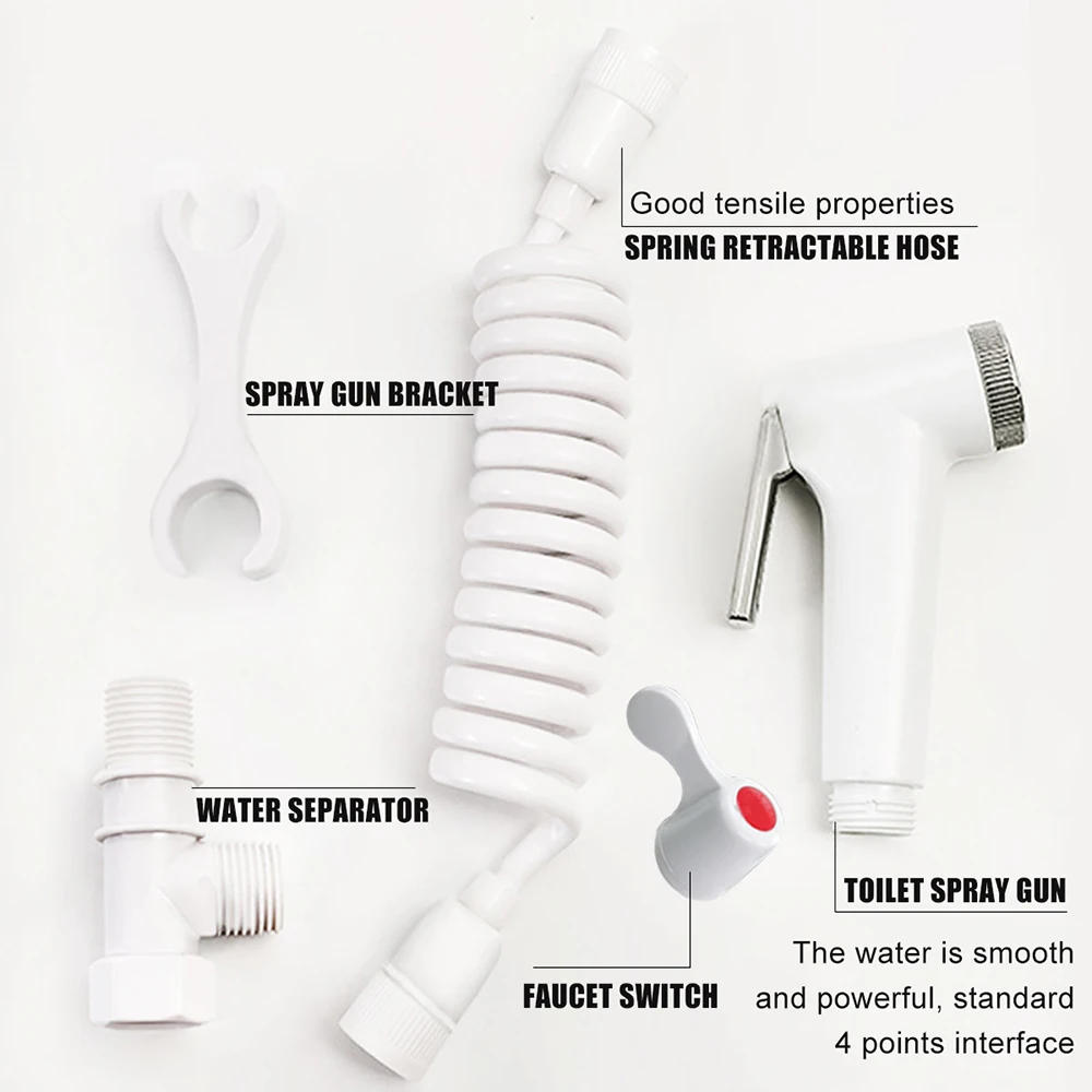 Description Picture 6 of item1Set Handheld Toilet Bidet Tap Handheld Shower Sprayer Female Hygeian Flushing Device Kit ABS Portable Bidet Sprayer Set