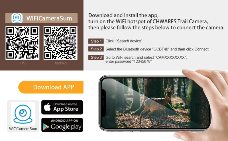 Description Picture 3 of item4K Live Broadcast WIFI Hunting Cameras Trail Camera 30MP APP Bluetooth Control Night Vision WIFI830PRO Wildlife Photo Traps Cam