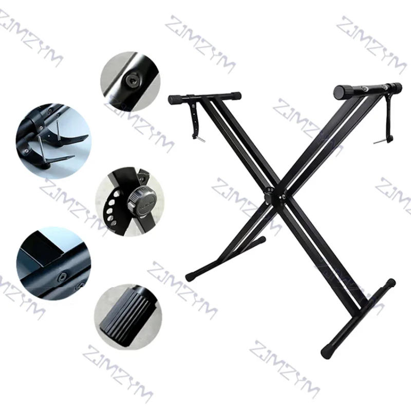 Description Picture 6 of itemAdjustable Piano Stand Universal Metal Double Pipe Piano Rack Keyboard Instrument Stand Support Holder Accessories HY-X4
