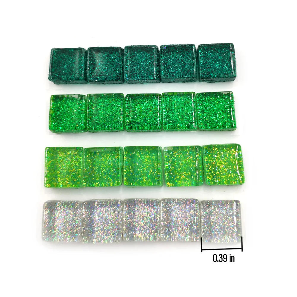 Description Picture 6 of item50PCS Diy Mix Color Glitter Glass Mosaic Stones Mosaic Tiles Glass Pebbles Crafts Material Puzzle For Diy Mosaic Making arte