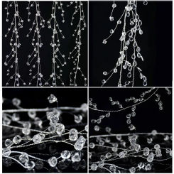 Acrylic Bead Garlands Crystal wire Branch String Wedding Decorations Wreath DIY Christmas Decor Party Supplies SD-16