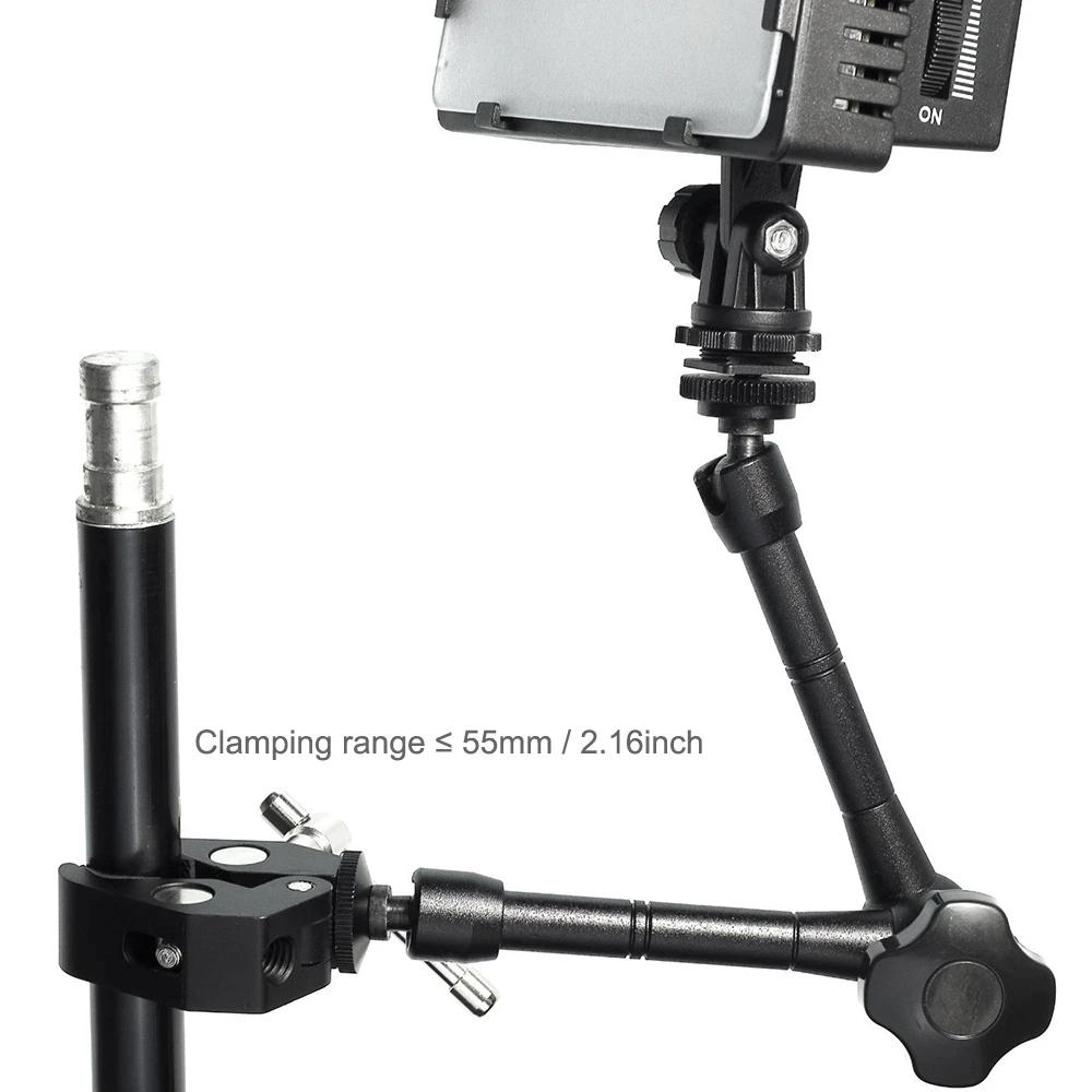 Description Picture 4 of itemSuper Clamp 7/11 inches Adjustable Magic Articulated Arm for Mounting Monitor LED Light LCD Video Camera Flash Camera DSLR