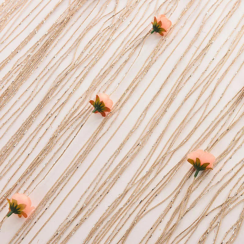 Description Picture 5 of itemDoor Line Curtain Rose Flower Shape Window Thread Hanging Vestibule String Curtains Tassel Valance Divider Decoration Home DIY