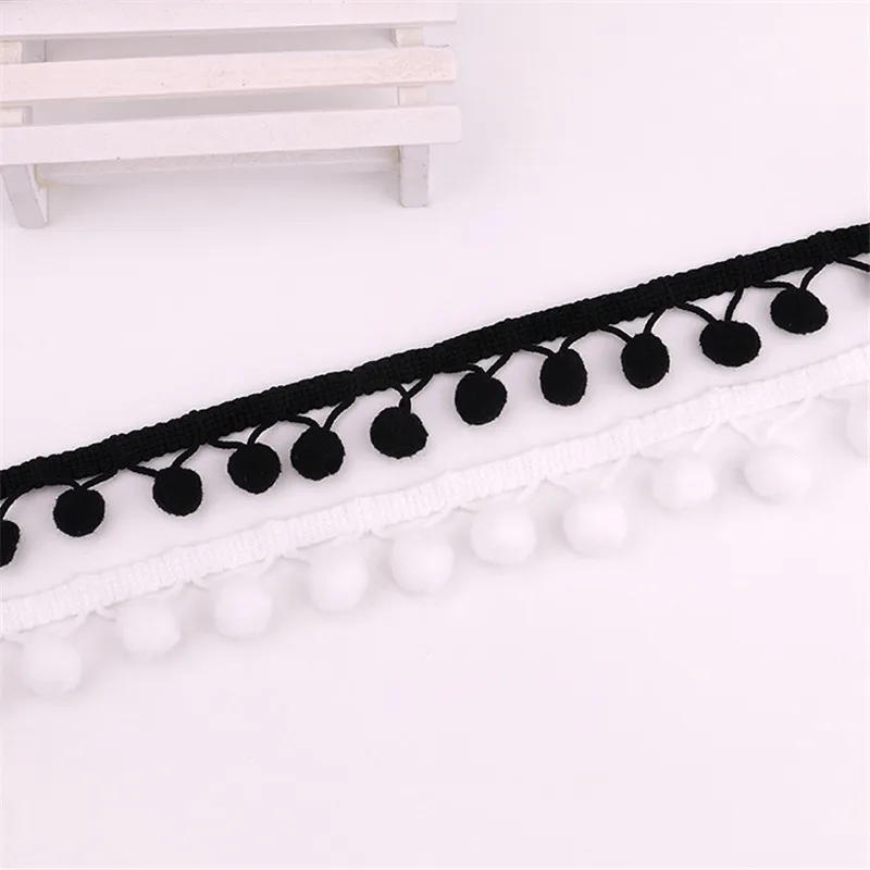 Description Picture 2 of item12mm Pompom Trim Pom Pom Bobble Braid Tassel Ball Fringe Ribbon Lace Fabric DIY Material Crafts Sewing Accessories 5yards/lot