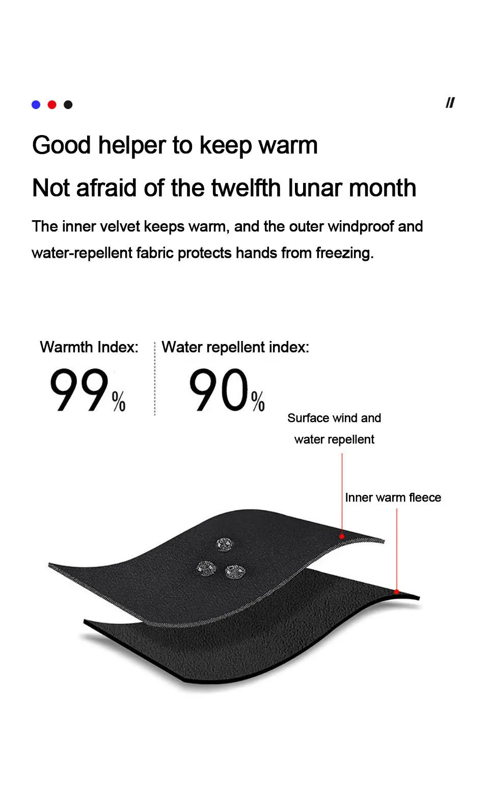 Description Picture 6 of item1Pair Outdoor Winter Fishing Gloves Exposed Two-finger Touch Screen Non-slip Waterproof Wrist Elastic Warm Fishing Gloves