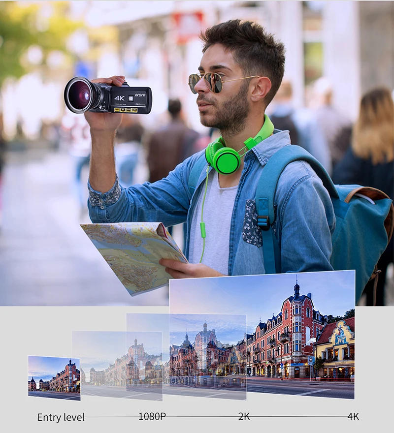 Description Picture 3 of itemVideo Camera 4K Camcorder Professional Ordro AC3 IR Night Vision Digital Recorder Vlog Filmadora for YouTube Blogger Shooting