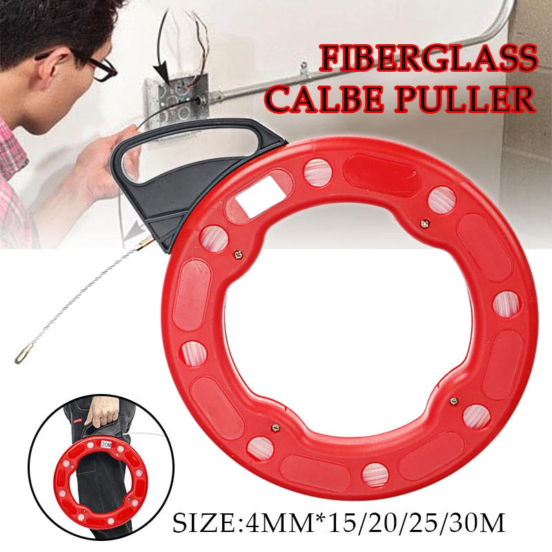 Description Picture 4 of itemCable Puller 3mm/4mm 15/20/25/30m Fish Tape Reel Puller Fiberglass Nylon Conduit Ducting Rodder Pulling Wire Cable Fishing Tool