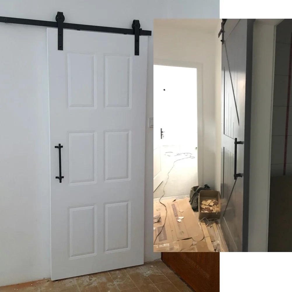 Description Picture 3 of itemBlack Handle Heavy Duty Pull and Knob Barn Sliding Door Handles Set Large Rustic for Gates Garages Sheds Vintage Hardware Handle