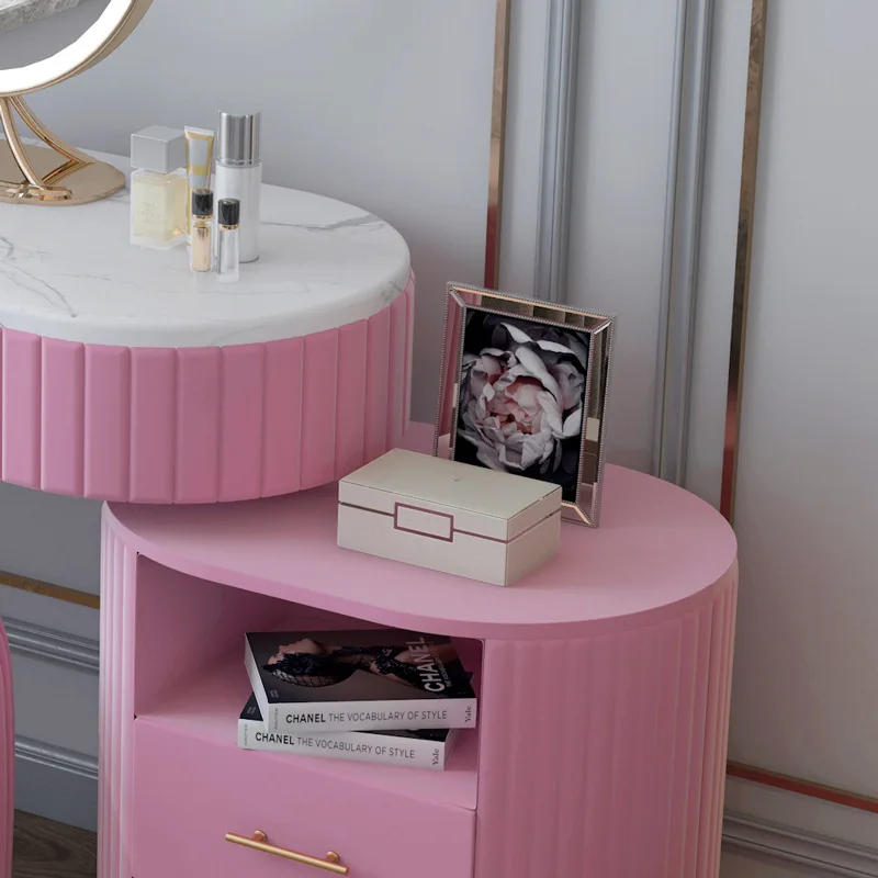 Description Picture 5 of itemModern marble top steel legs console table with mirror for bedroom