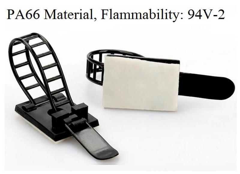 Description Picture 2 of item10pcs CL-1 CL-2 CL-3 Cable Clips Self Adhesive Mount Wire Clamps Line Tie Fixed Adjustable Fasten Organizer Holder White Black