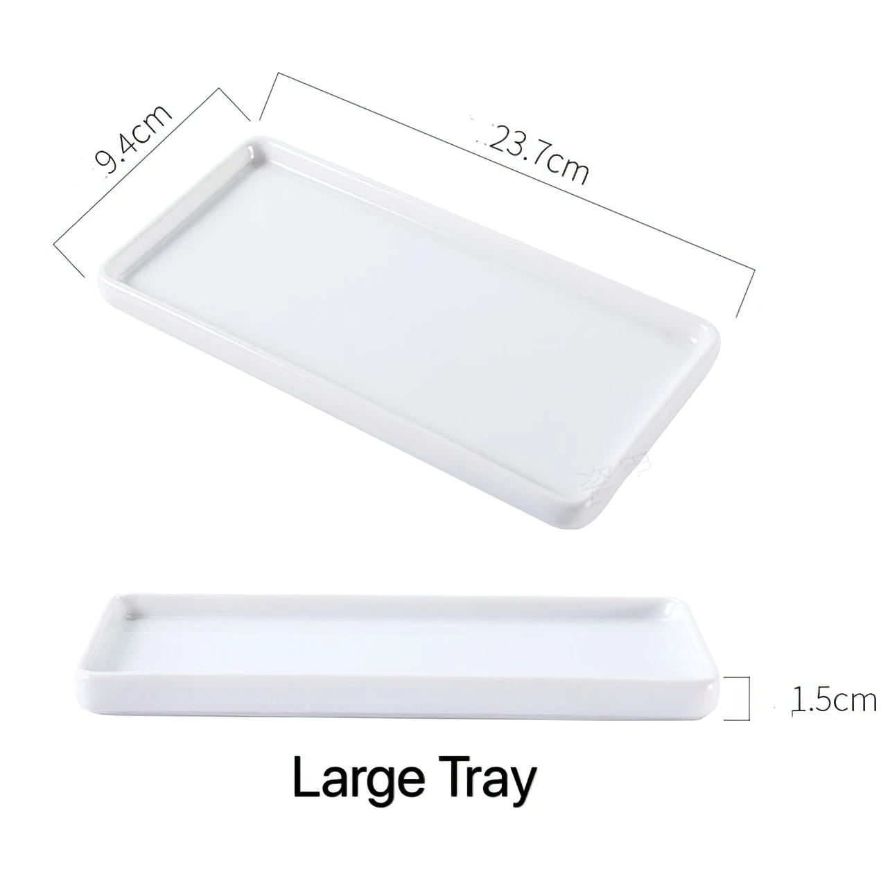 Description Picture 3 of itemJapanese-style Rectangular Ceramic Tray Plate White Porcelain Rectangular Plate Mouthwash Cup Tray Bathroom Living Storage Tray