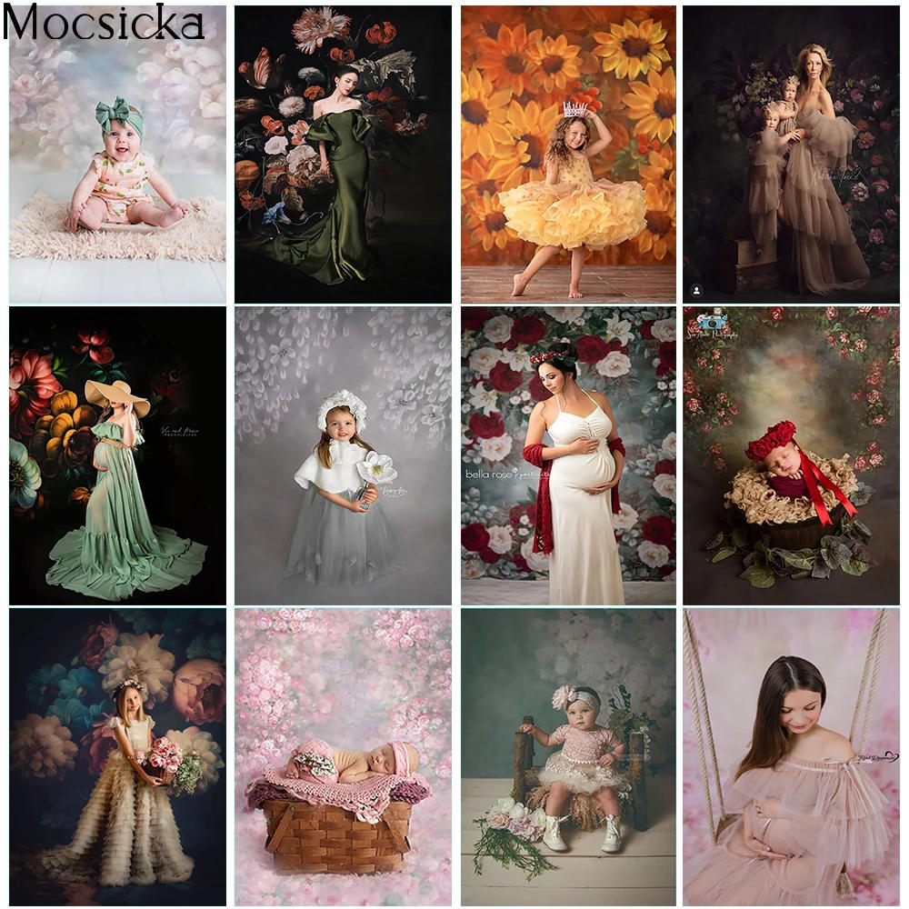 Description Picture 2 of itemAbstract Floral Newborn Background For Photography Flower Baby shower Girl Boy Wedding Birthday Photo Backdrop Wall Decor Studio