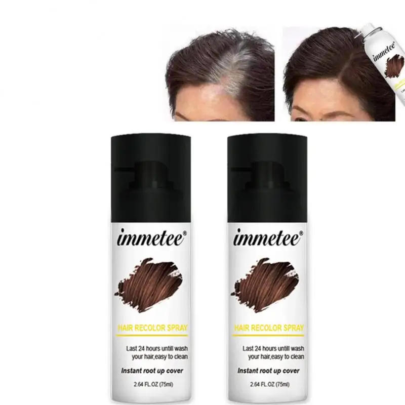 Description Picture 4 of item75ml Hair Dyeing Spray Temporary Hair Color Spray Natural Cover White Hair Lasting Instant Effect Hairdressing Styling Tool