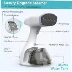 1500W Handheld Garment Steamer Clothing Iron LCD Display Travel Steamer Preheats 20s 350ml Big Capacity 2 Steam Mode New Nozzle