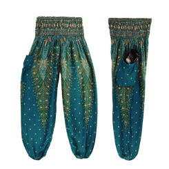 Boho Yoga Pants Men Women Thai Harem Trousers Boho Festival Hippy Smock High Waist Yoga Leggings Sport Pants Calzas Mujer @40