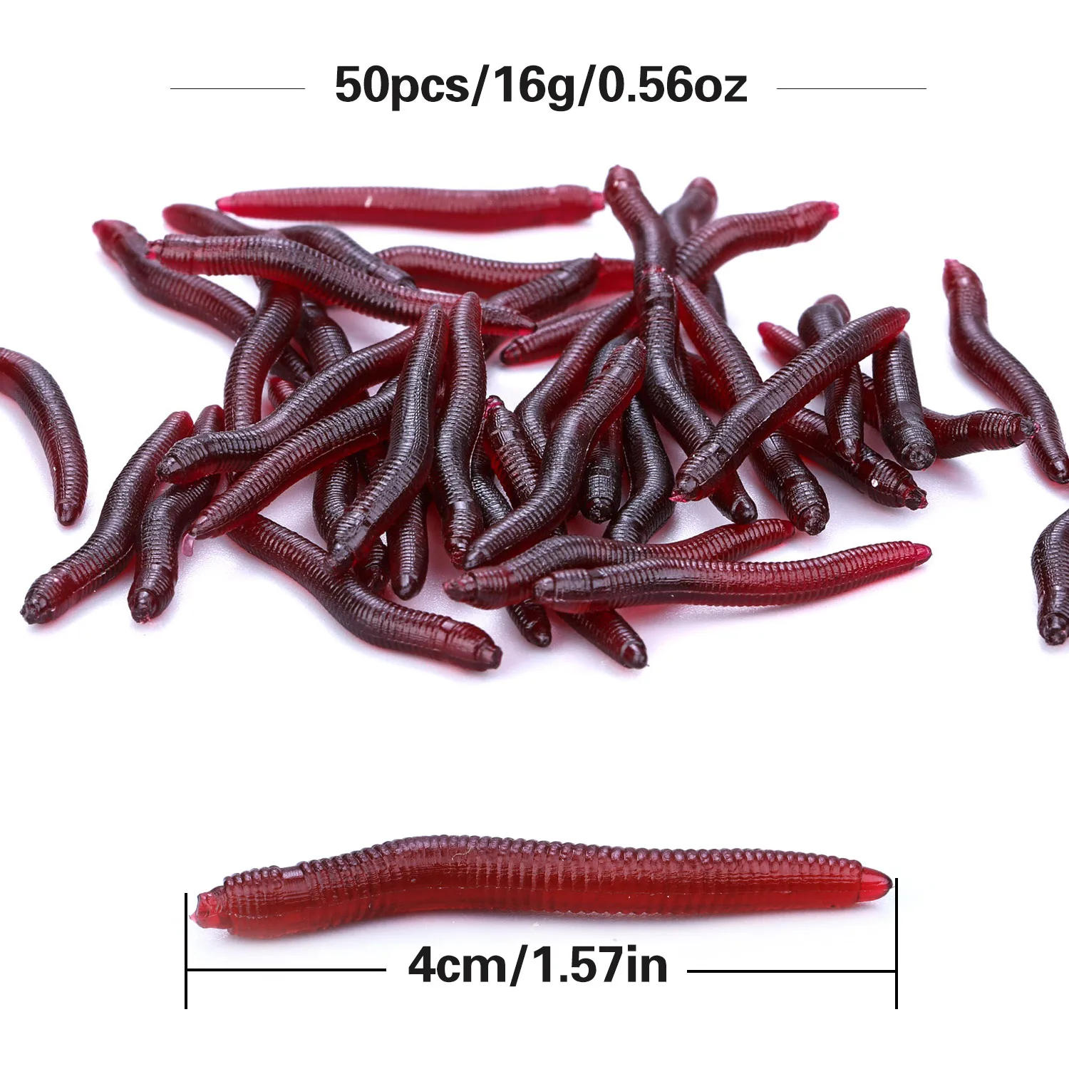 Description Picture 5 of itemSougayilang 50-200pcs Soft Fishing Lure Simulation Worm 4cm 0.3g Artificial Lifelike Lures Fishy Smell Bass Lure Fishing Tackle