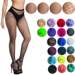 Plus Sexy Fishnet Tights Women Mesh Stockings Hollow Out Women Fish Net Pantyhose Clubwear Hosiery Colorful Female Sexy Lingerie