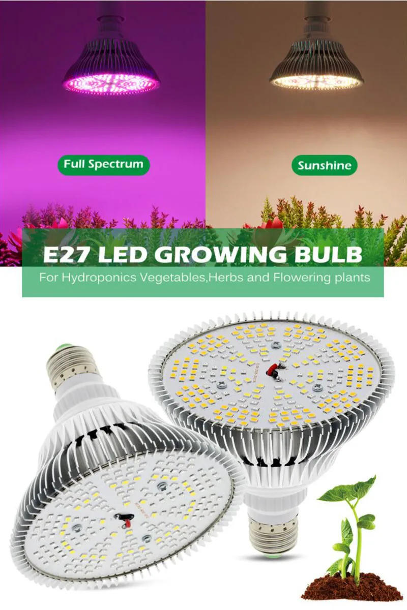 Description Picture 3 of item300W LED Grow Light Bulb Phytolamps Seedling Plant sunlight Full Spectrum indoor growth Lighting for greenhouse box Veg