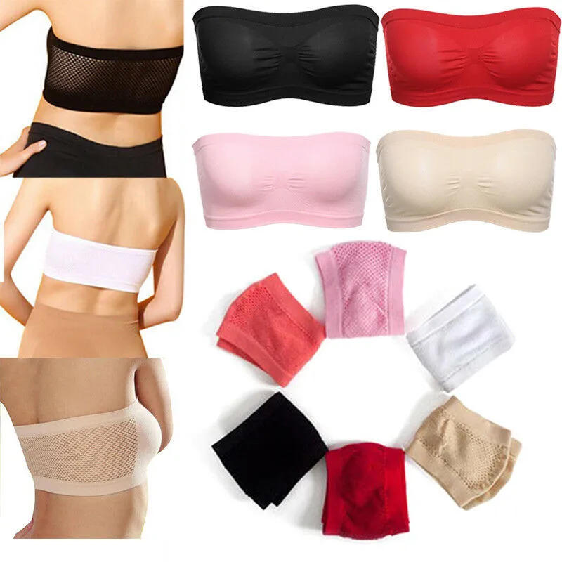 Description Picture 3 of itemBreathable Mesh Tube Bra Strapless Crop Tops Women Ladies Sexy Bralette Bra Bandeau Summer Dress Shouderless Crop Top