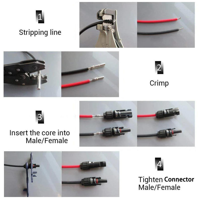 Description Picture 5 of item200 Pairs/lot Connector Solar Connectors Solar Panel Connectors Male & Female IP67 TUV 1000Vdc for PV cable 2.5/4/6mm