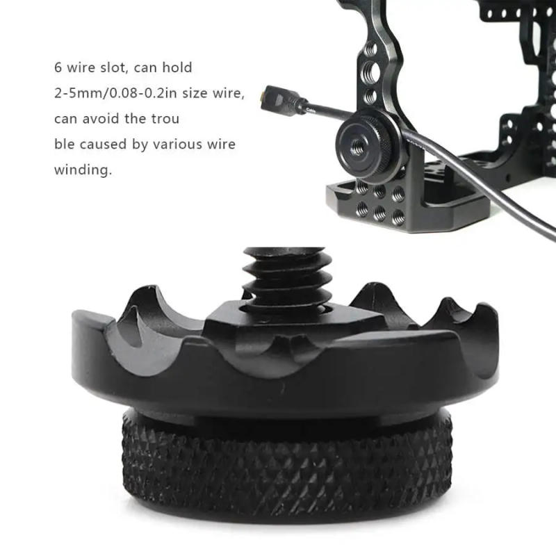 Description Picture 3 of itemAluminium Alloy Camera Cable Clamp Protection Clip Cage Cable Fixator 6 Wire Slots with 1/4in Screw for DSLR Camera Cage L Plate