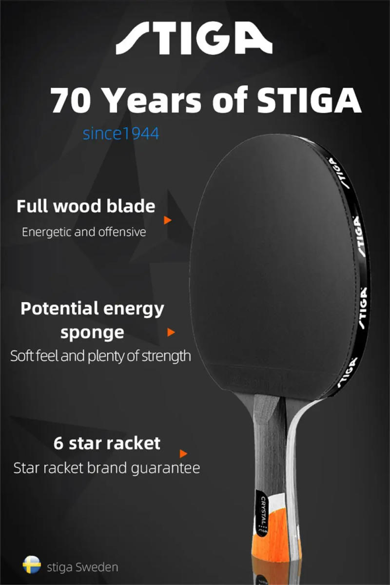 Description Picture 6 of itemSTIGA 6 Star Table Tennis Racket Pro Ping-pong Paddle Pimples In For Offensive Rackets Sport Stiga Racket