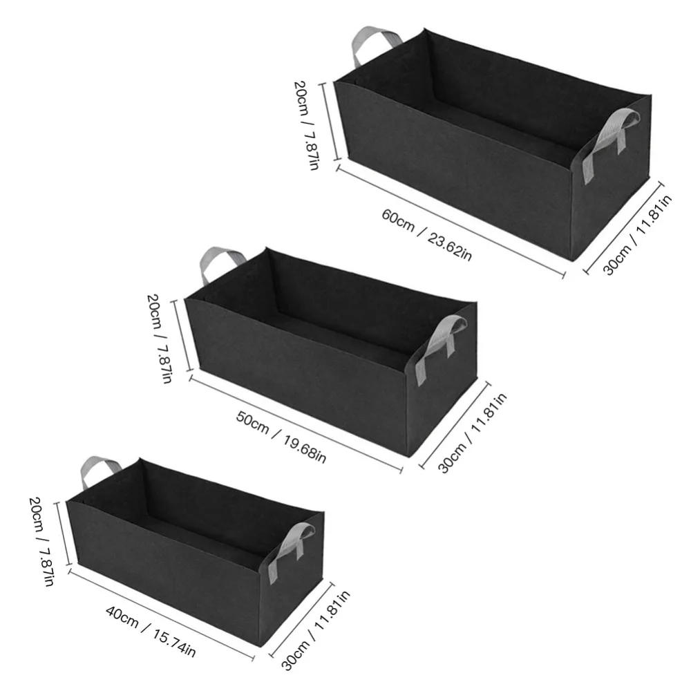 Description Picture 2 of item1pcs Fabric Raised Garden Bed Square Felt  Flower Grow Bag Vegetable Planter Pot with Handles Planting