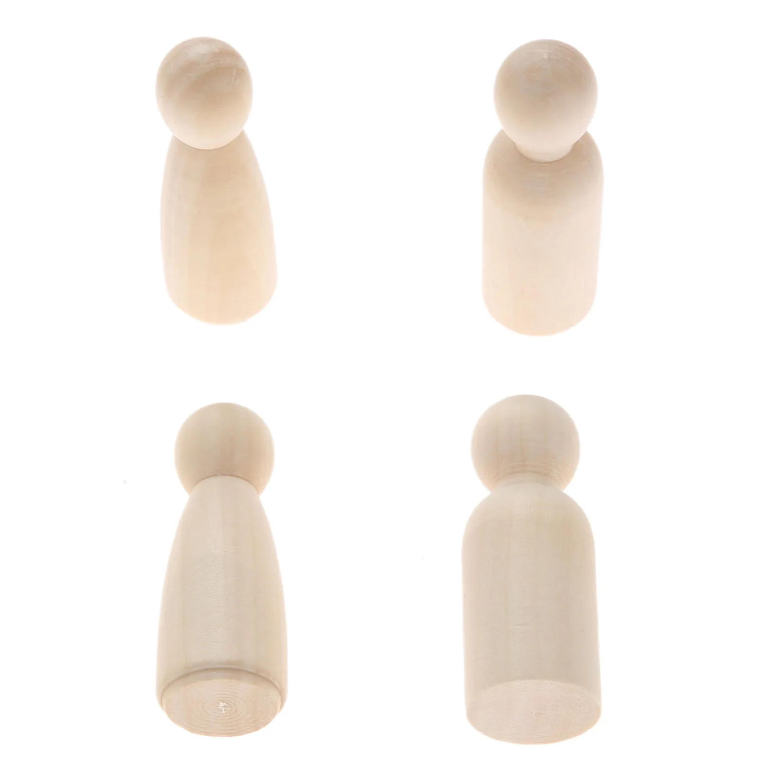 Description Picture 6 of item2Pcs Unpainted Blank Wooden Peg People Wood Figurines Peg Dolls Nesting Craft DIY Montessori Toy Kid Wedding Decoration 75*27mm