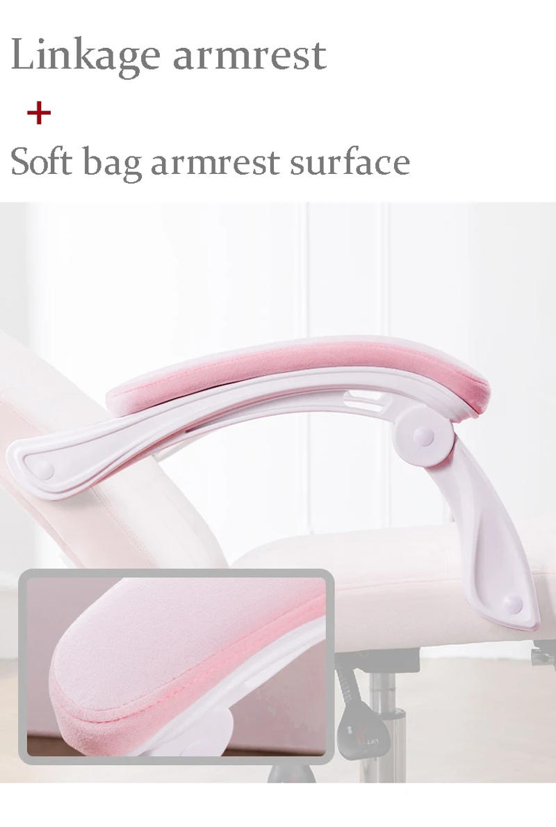 Description Picture 5 of itemComputer chair flannel with footstool office home comfortable reclining latex game chair girls anchor live game chair rotatable