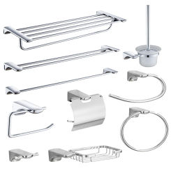 Wall-mounted Bathroom Hardware Accessories Clothes Hook Towel Bar Toilet Brush Facilities Chrome Bathroom Sets