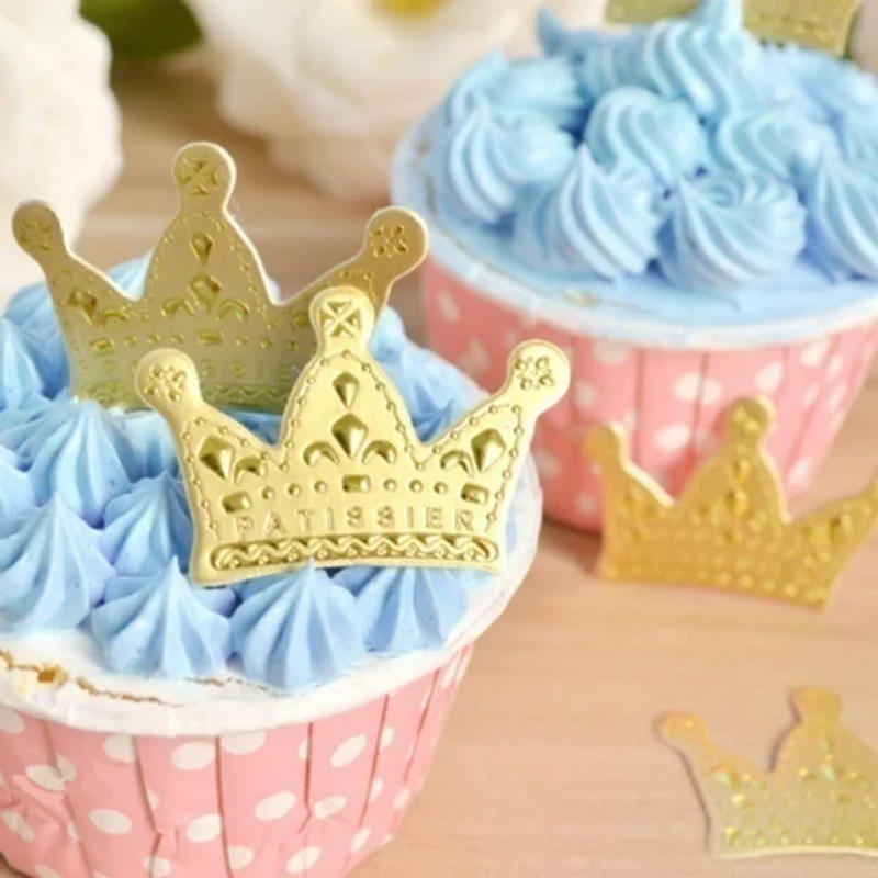 Description Picture 5 of item50Pcs/lot Gold Princess Crown Cake Topper Favors Party Cupcake Picks Wedding Birthday Decorations Accessories