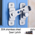 1set Guard LatchBolt 304 Stainless Steel Door Latch Safety Chain Anti-theft Cabinet Fitting Portal bolt Moving Door Safety Chain