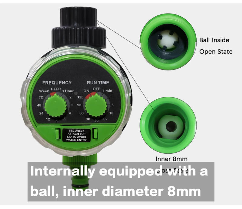 Description Picture 6 of itemYardeen Two Dial Electronic Water Timer Ball Valve Garden Automatic Irrigation Controller with Russia Sticker #21025-green