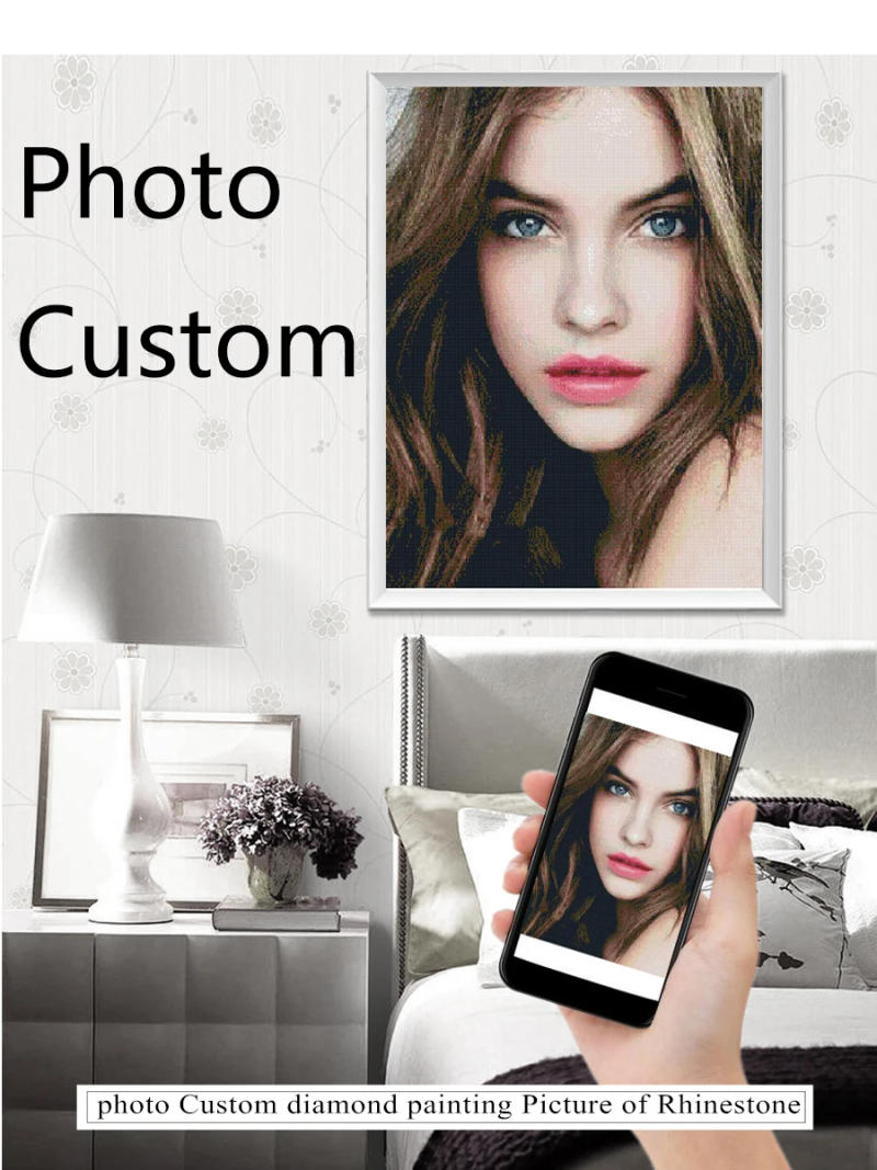 Description Picture 4 of itemFull Square Round Drill 5D DIY Diamond Painting Cross stitch kit Diamond Embroidery Sunset Lake Beauty Bird Landscape Rhinestone