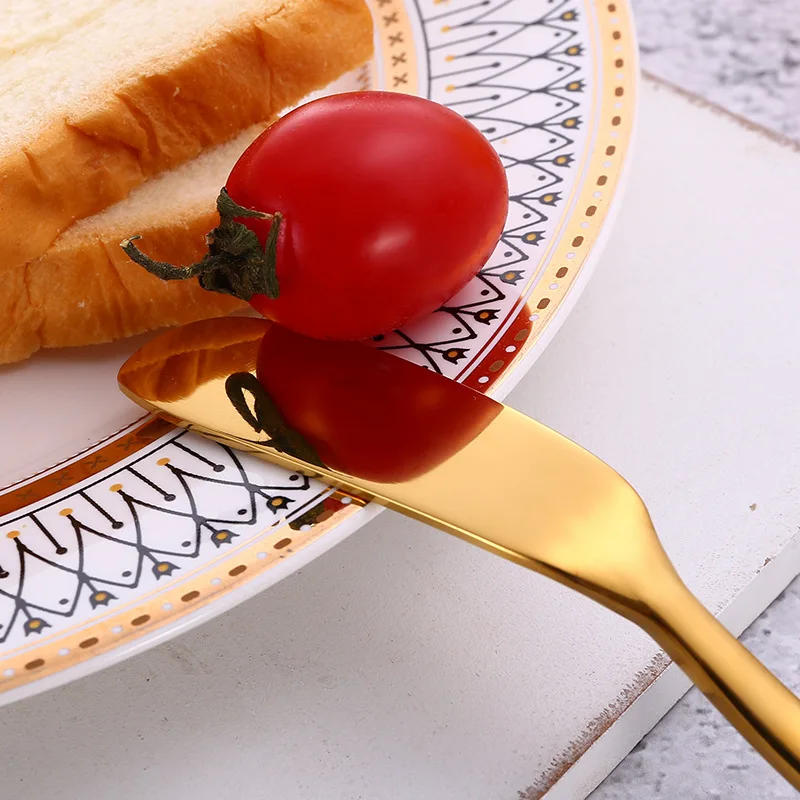 Description Picture 2 of itemStainless Steel Butter Knife Kitchen Cheese  Silver Dessert Tools Jam Spreader Utensil Cutlery   Sharp/Round