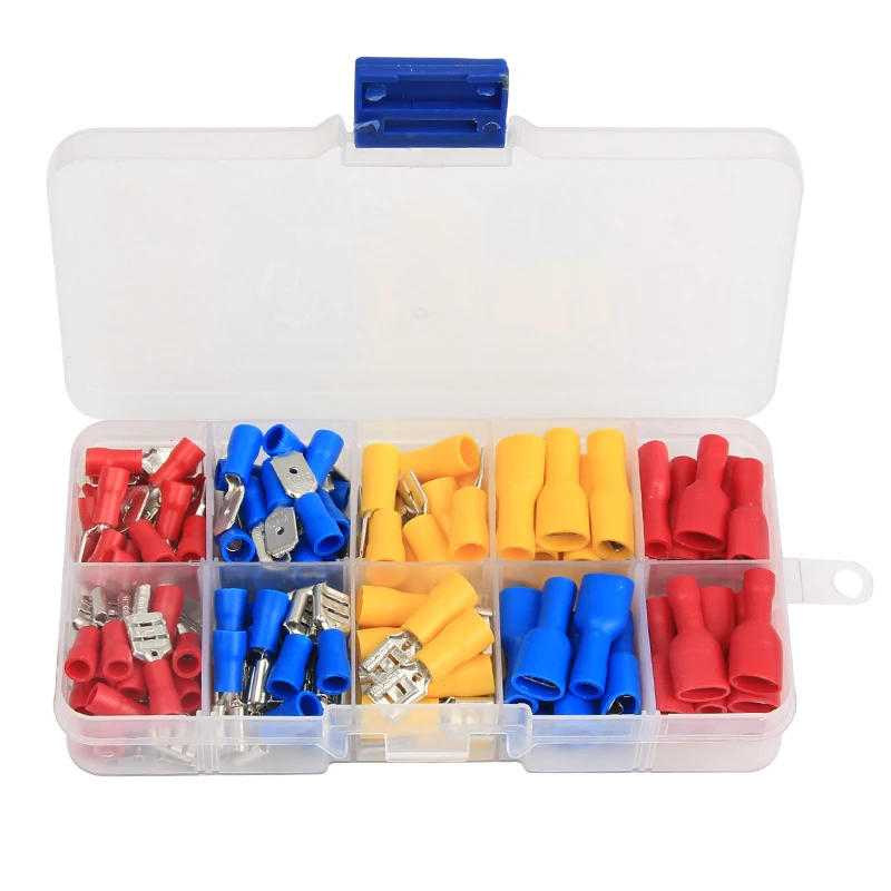 Description Picture 2 of item258/236/122PCS Insulated Electrical Wire Crimp Connectors Spade Butt Ring Fork Ring Lugs Rolled Terminals Crimp Plier Tool kit