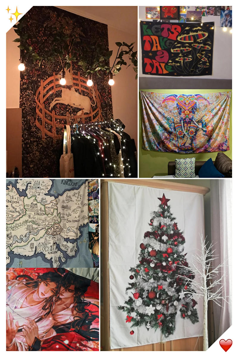 Description Picture 3 of itemWheat Field and Cypress Tapestry Van Gogh Landscape Living Room Home Background Hanging Cloth Wall Decoration TAPIZ