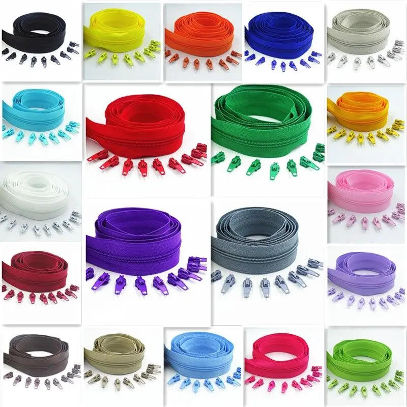 Description Picture 2 of item10Meters Long Zipper 20 Auto Locking Sliders 3# Nylon Zipper Used For  Clothing Handbags