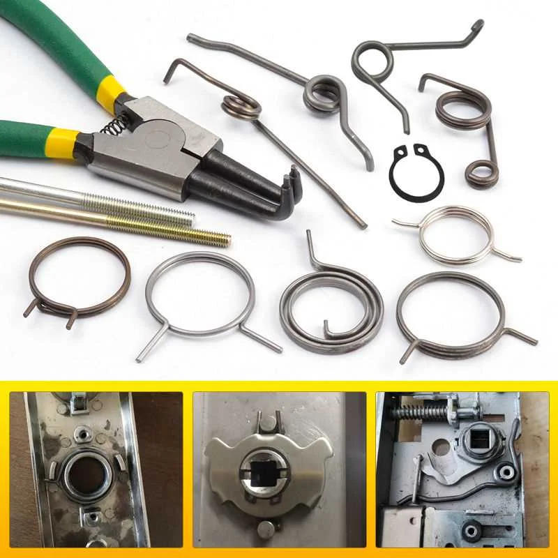 Description Picture 6 of item90/165 Degree Door Lock Latch return springs Torsion Retracting Interior Lock Body Repair Accessory