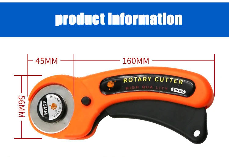 Description Picture 4 of item45mm Leather craft Rotary Cutter Leather Cutting Tool Leather Craft Fabric Circular Blade Knife DIY Patchwork Sewing Quilting
