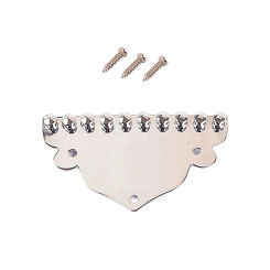 Metal Mandolin Tailpiece 10 String Replacement Parts W/ Screws 70.5x42mm