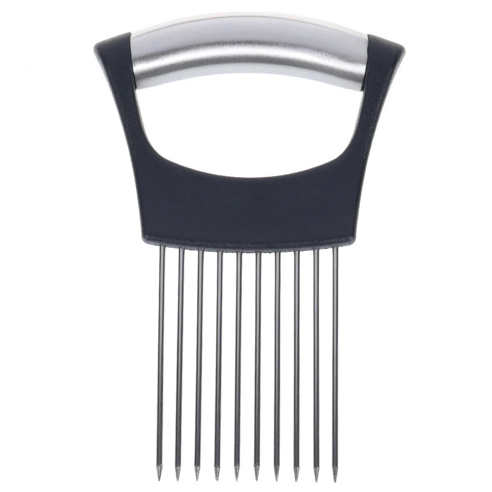 Description Picture 3 of itemStainless Steel Onion Slicers Holder Vegetable Tomato Shredders Kitchen Tools for Slicing Meat Cheese Blocks Pin Needle