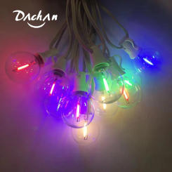 G40 colorful String Lights With 25 Glass Bulbs Indoor/Outdoor Hanging Umbrella Patio Wedding Party String Light EU/US/UK