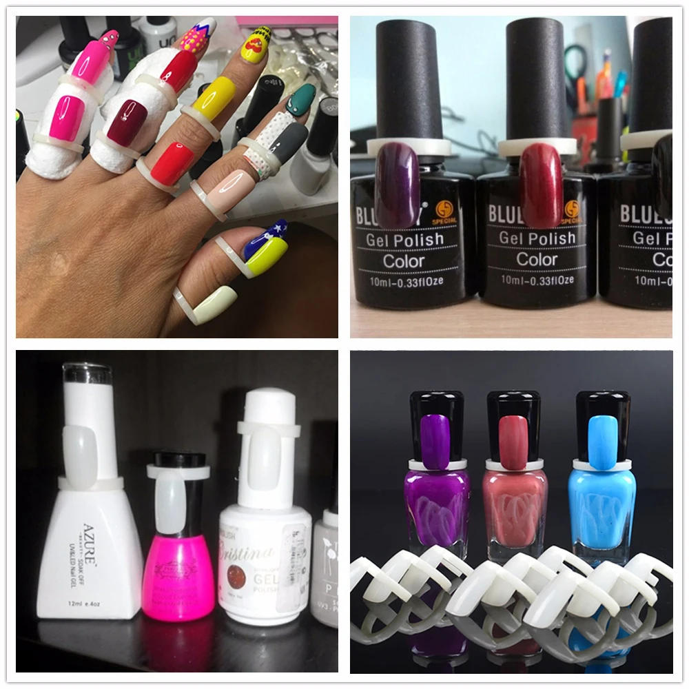 Description Picture 2 of item100Pieces/lot Nail Polish UV Gel Color Swatch Pops Display Card Natural Nail Art Ring Style Nail Chart Tips Full Nails