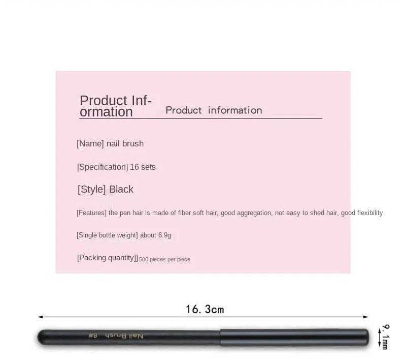 Description Picture 3 of itemProfessional Nail Brushes with Cap All For Manicure Gel Brush Acrylic Carving Pen Nail Painting Art Decor Tools