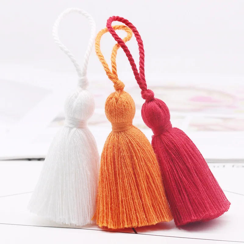 Description Picture 2 of item5/10Pcs Cotton Tassel 8cm Hanging Rope Fringe Tassel For Sewing Craft Home Curtains Garment Decoration Accessories