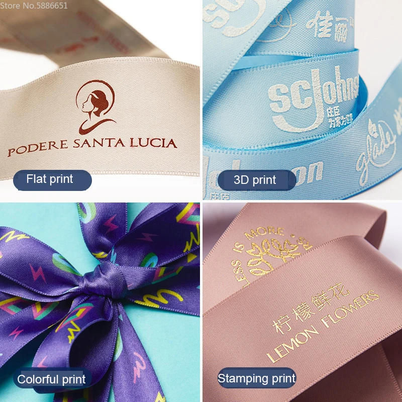 Description Picture 2 of itemCustomized Logo Name Silk Satin Ribbon Wedding Gift Package Christmas Decoration Craft Supplies Fabric Sewing Tools Accessoires
